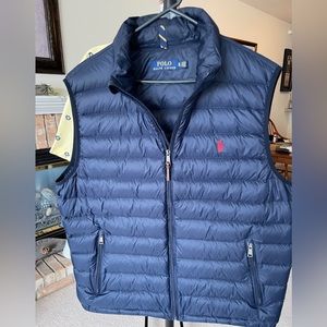 Polo Ralph Lauren Packable Down Vest, XL, Navy Blue